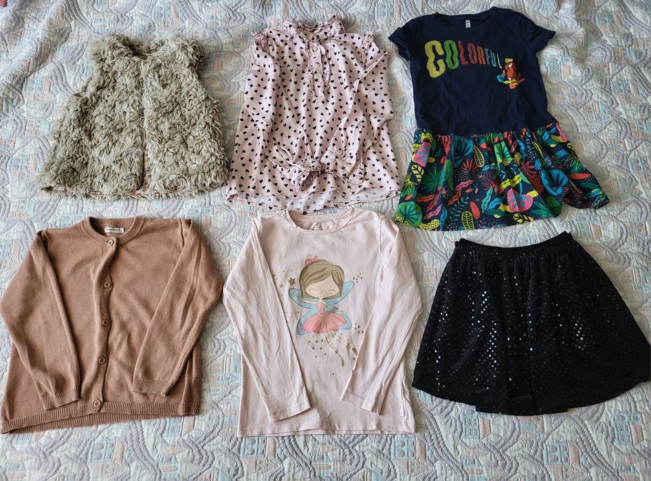 Paka 36 sztuk ubrań dla dziewczynki 110 116 h&m zara Smyk Coccodrillo