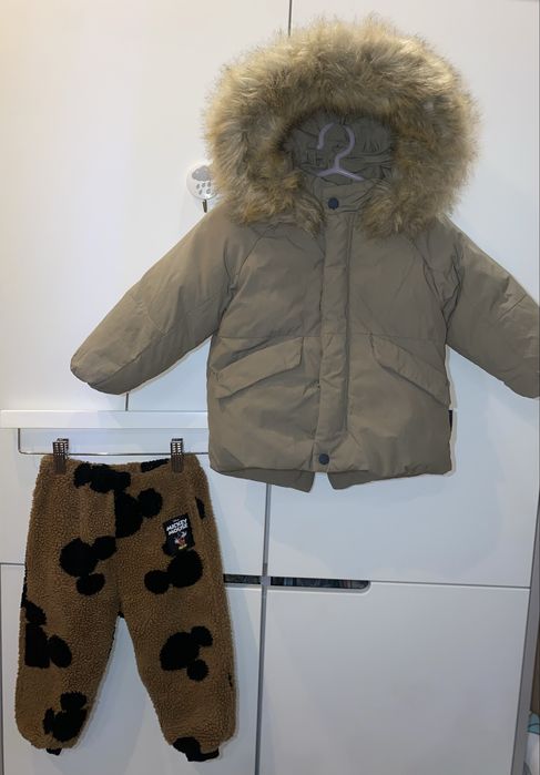 Зимова куртка пуховік Zara 80-86 штани теплі