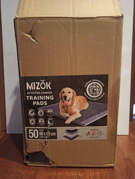 MIZOK podkłady higieniczne 60x90 cm – 50 sztuk – z aktywnym węglem