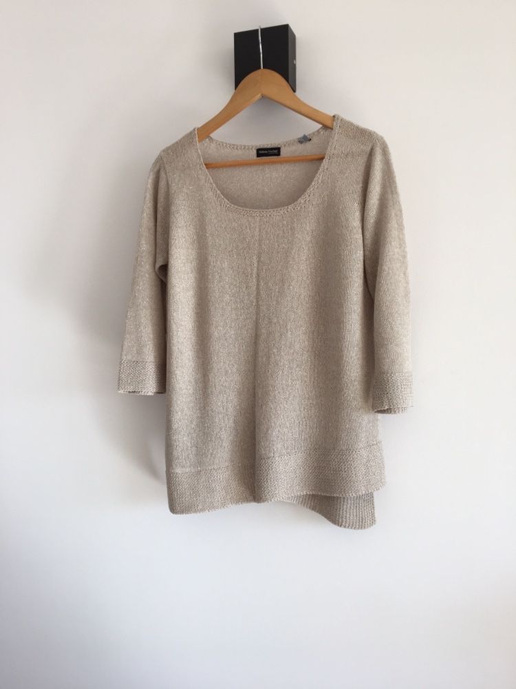 Sweter beżowy camel taupe basic tchibo