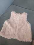Bezrękawnik futrzak dziewczęcy h&m rozm.122, 6-7 l pastelowy róż