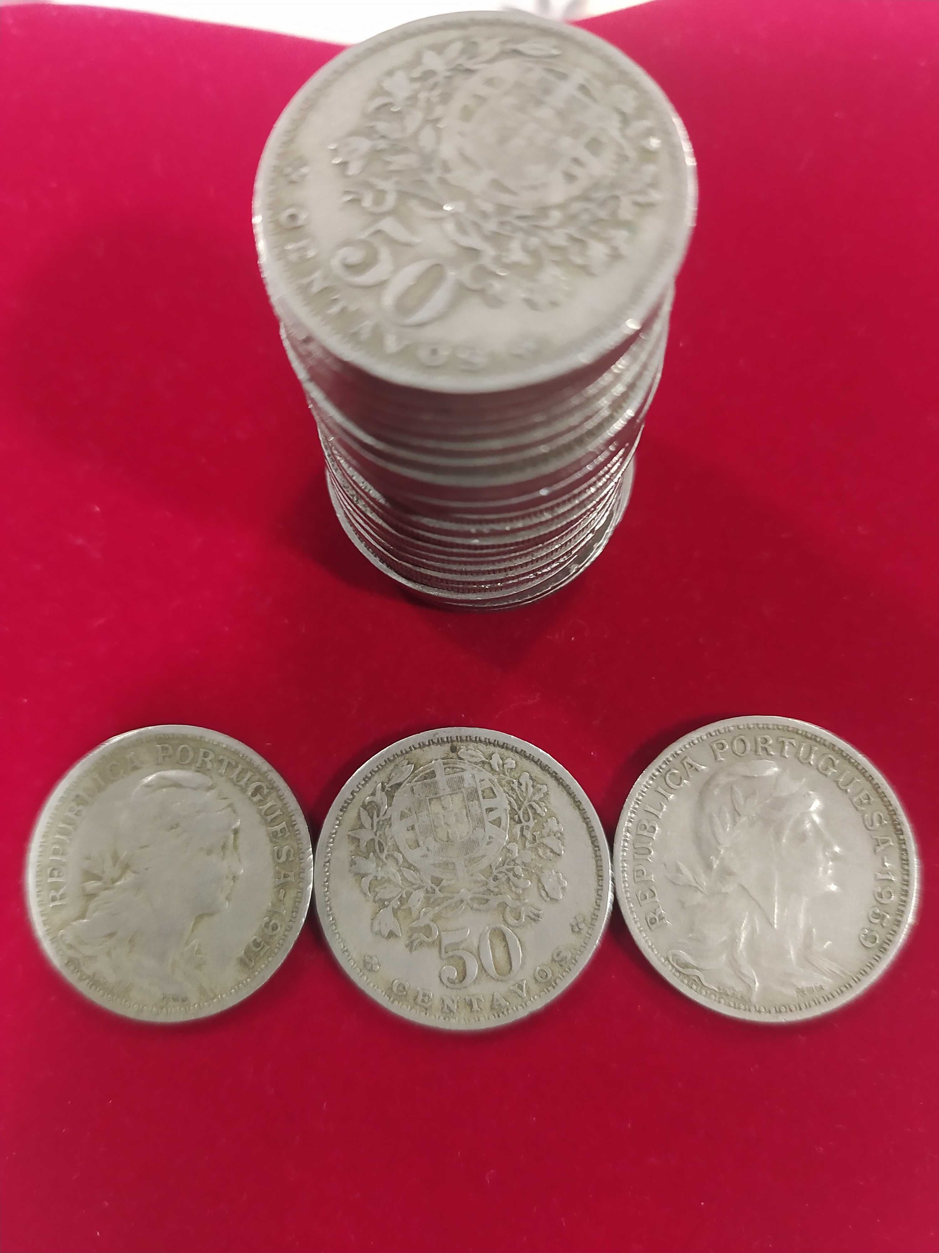 Moedas de 50 Centavos República Portuguesa.