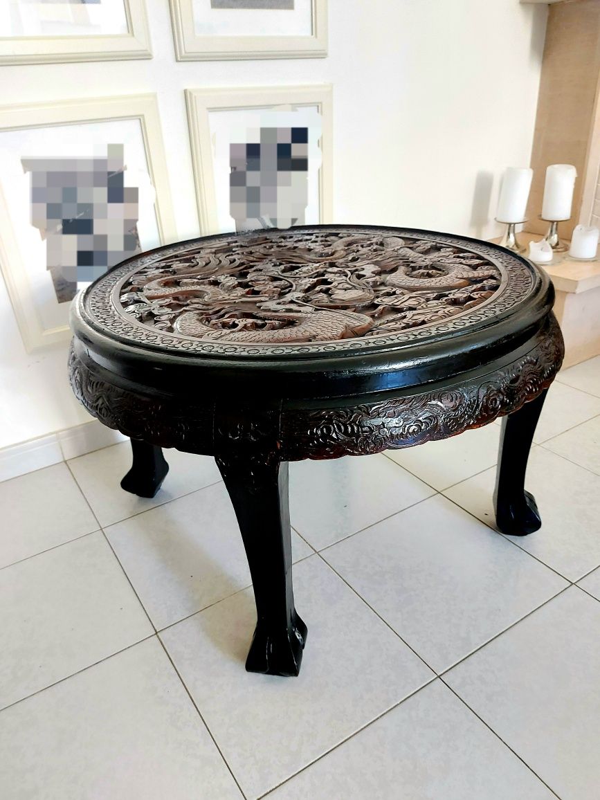 Mesa de apoio chinesa dragão em cânfora Sec. XIX