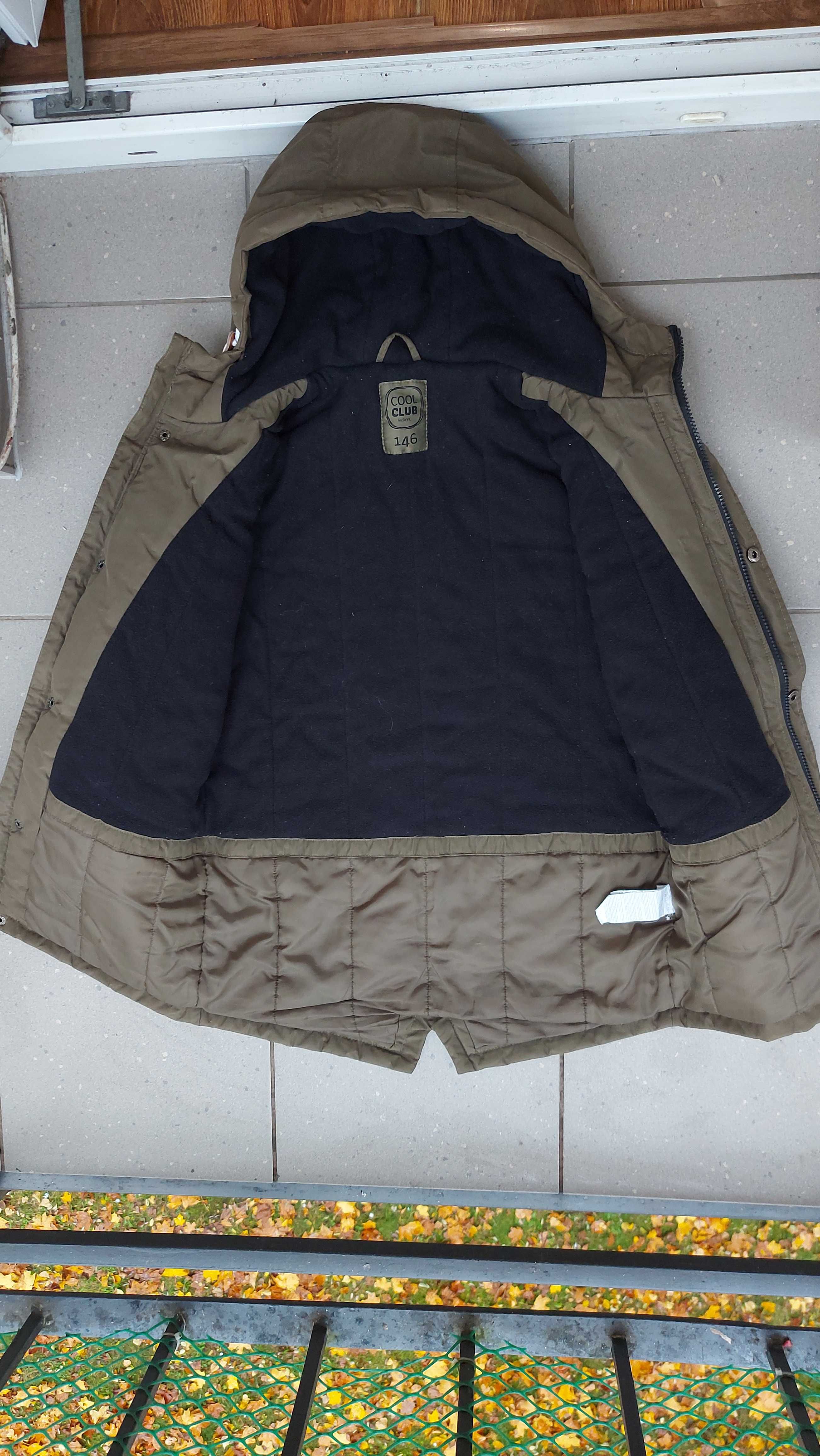 kurtka zimowa parka ze smyka 146 khaki db