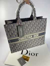 Torebka damska szara shopperka Dior Book Tote Haftowana Premium
