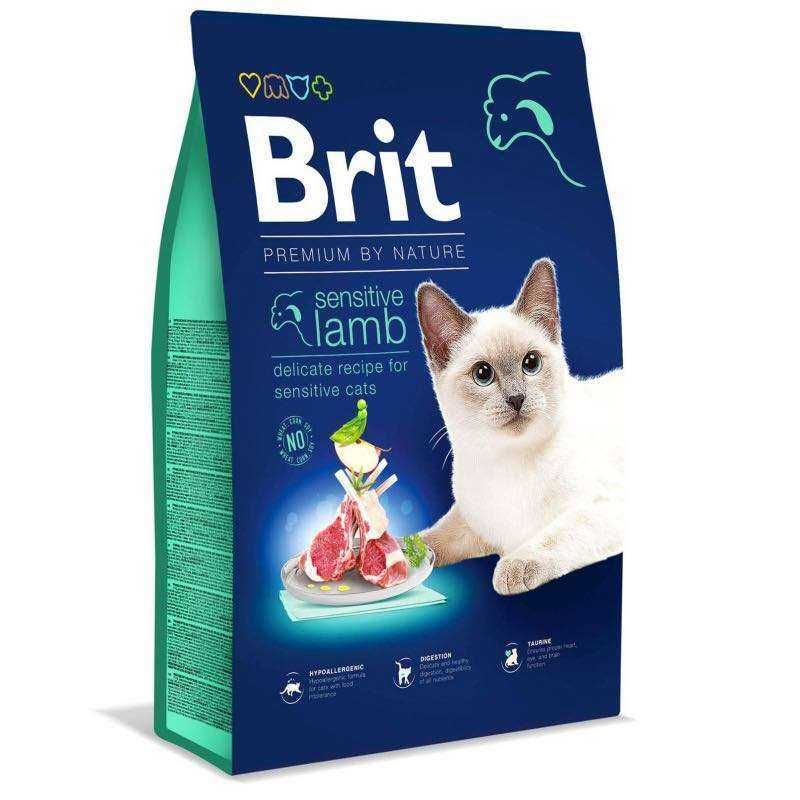 Корм Brit Premium Cat SENSITIVE Ягня 8 кг для котів. Чутливе Травлення