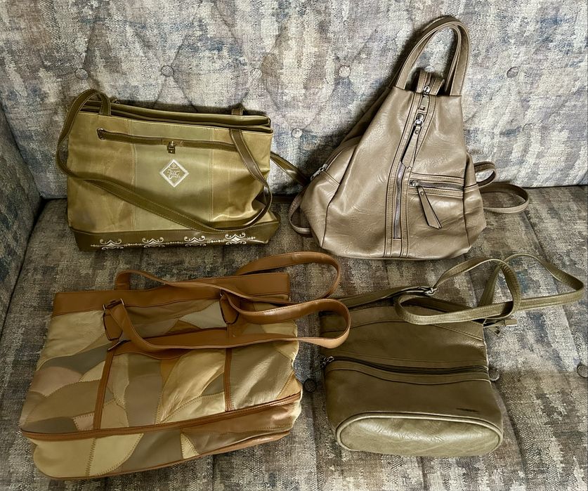 Torebki damskie i plecak - zestaw 4 sztuki