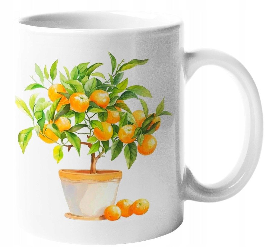 efektowny kubek drzewko pomarańcze sycylijskie cytrusy ceramika 330ml.
