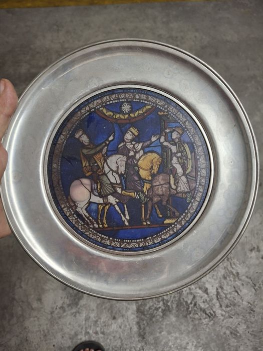 Raro prato vitral vintage feito nos EUA