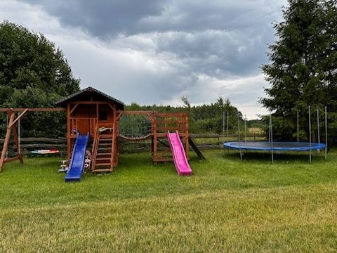 Domki nad jeziorem#działka z linią brzegową # pomost # sauna#jacuzzi