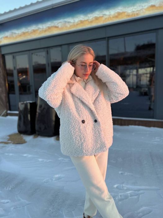 Жіноча шуба хутро баращек тедди зимна тепла