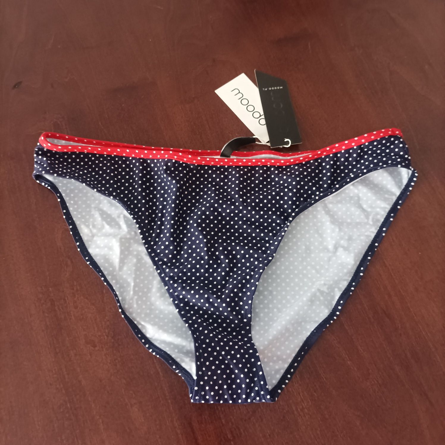 Dół bikini granatowo czerwony