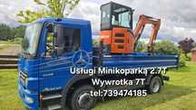 Usługi minikoparką, usługi wywrotką, prace ziemne, roboty ziemne.