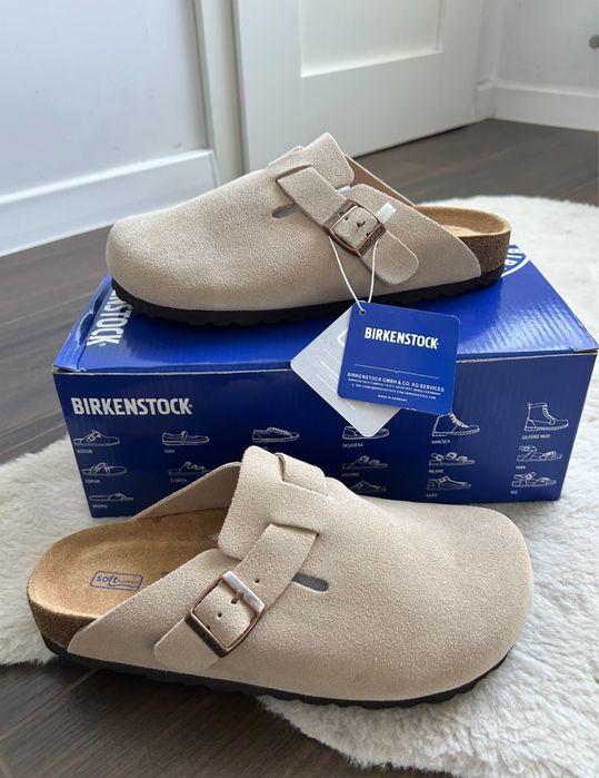 Birkenstock boston klapki chodaki skorzane zamszowe ze skory 38 24cm