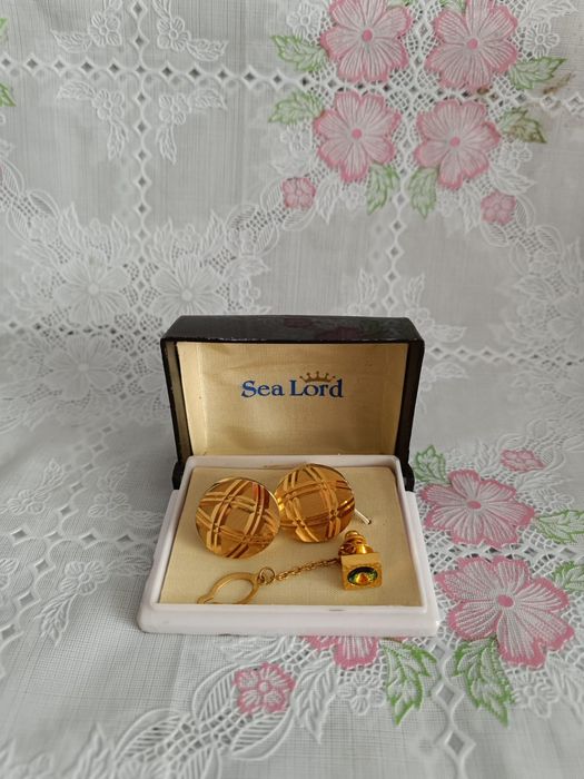 Запонки мужские позолоченные Sea Lord (Англия) из70- 80-х годов