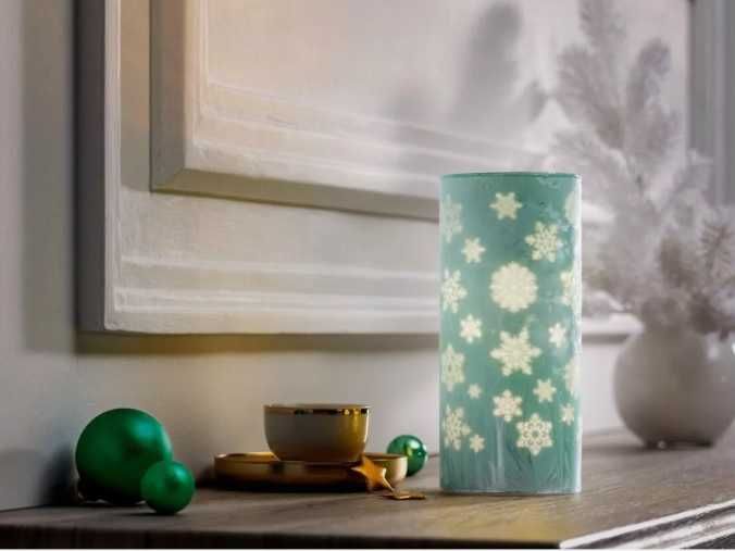 LIVARNO HOME – Lampka Dekoracyjna LED Cylinder Miętowo Zielony Święta