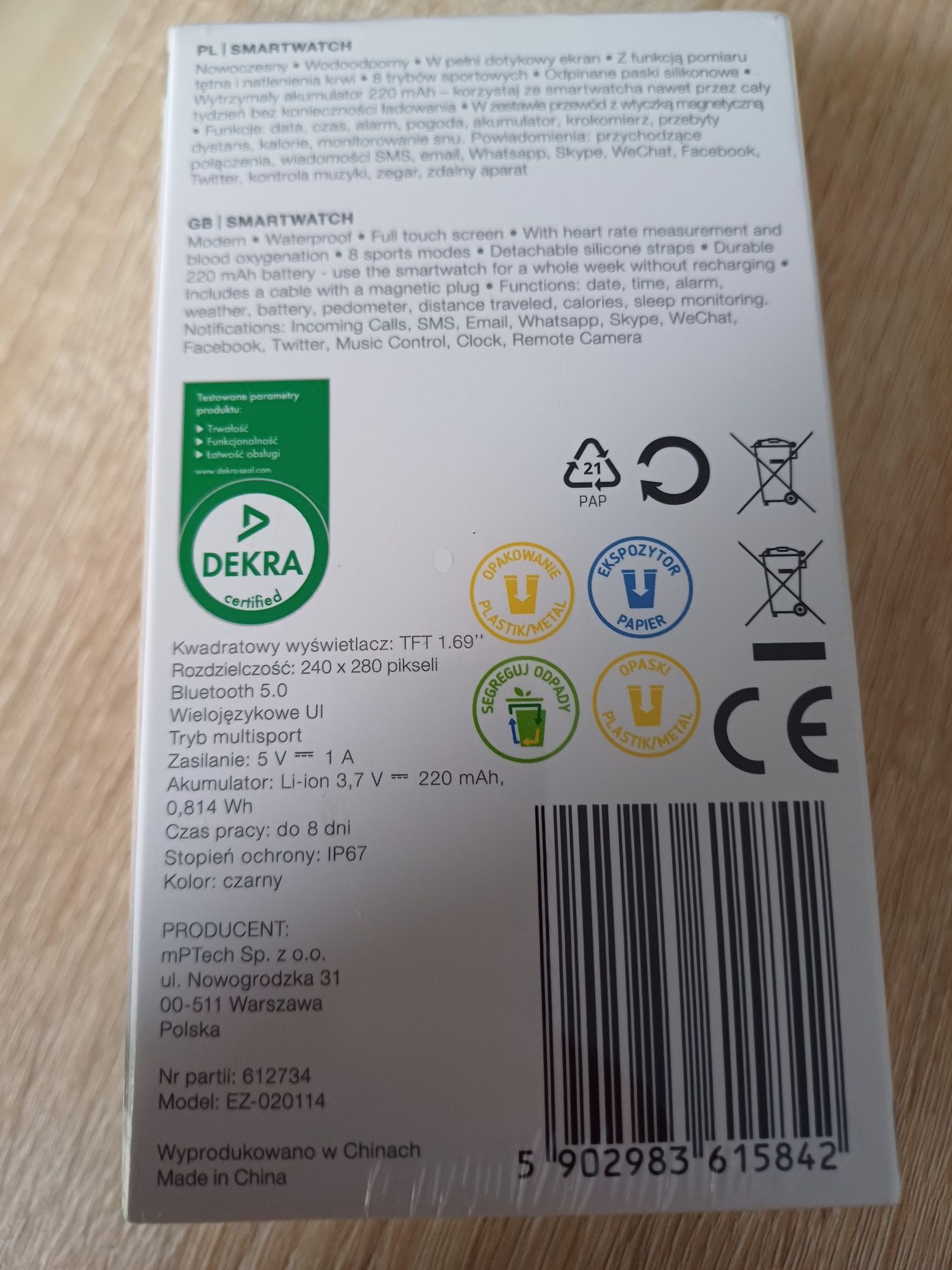 SmartWatch Hykker Inteligentny Zegarek