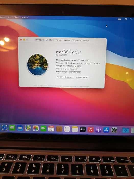 MacBook Pro , i5 2,6 Ghr ,  16 ram 256 GB Retina