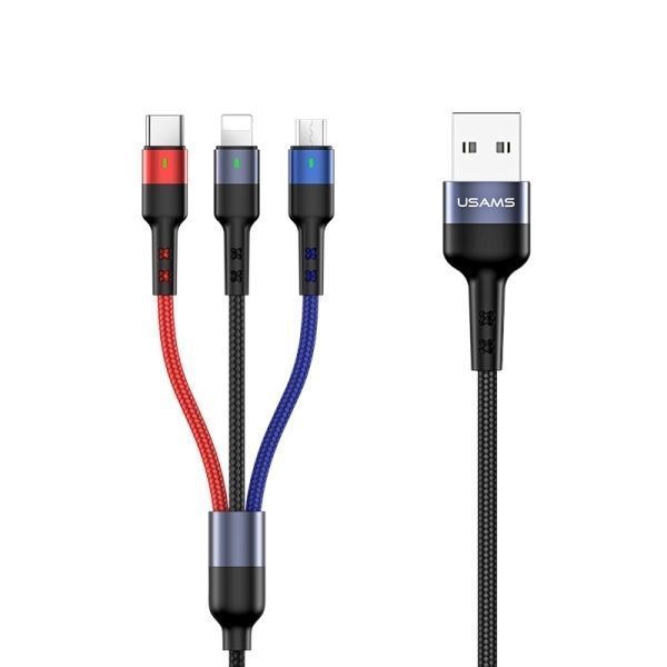 Kabel Usams U26 3w1 0.35m 2A Fast Charge - Lightning/Microusb/Usb-C