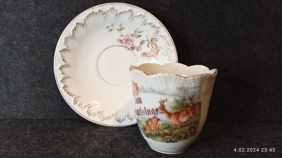 Porcelana Śląska CHARLOTTENBRUNN, Sophienau J. Schachtel DUO Kawa X