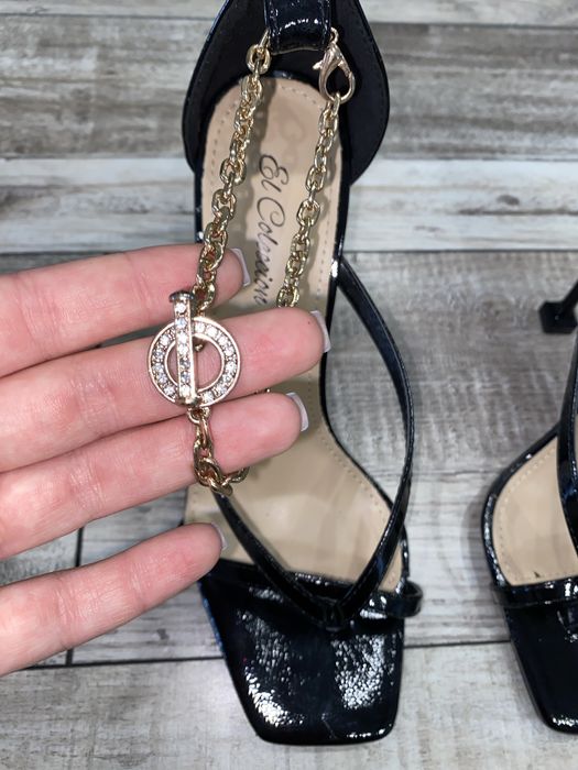 Босоножки черные лаковые в палец El Coleccion 39 р. 25 см стелька