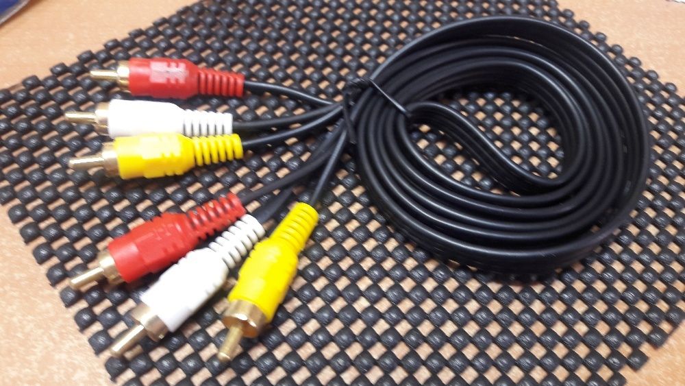 Аудио + видео кабель тюльпаны 3 x RCA AV длина 1.5/5 м кабель