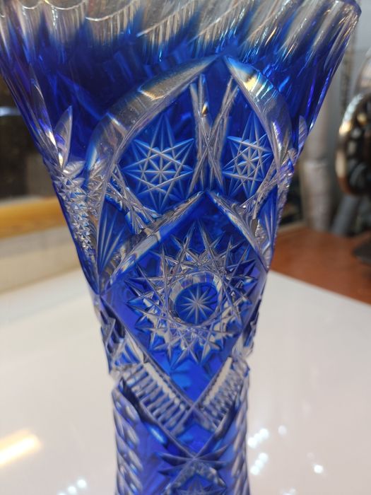 Wazon kryształowy niebieski Racibórz