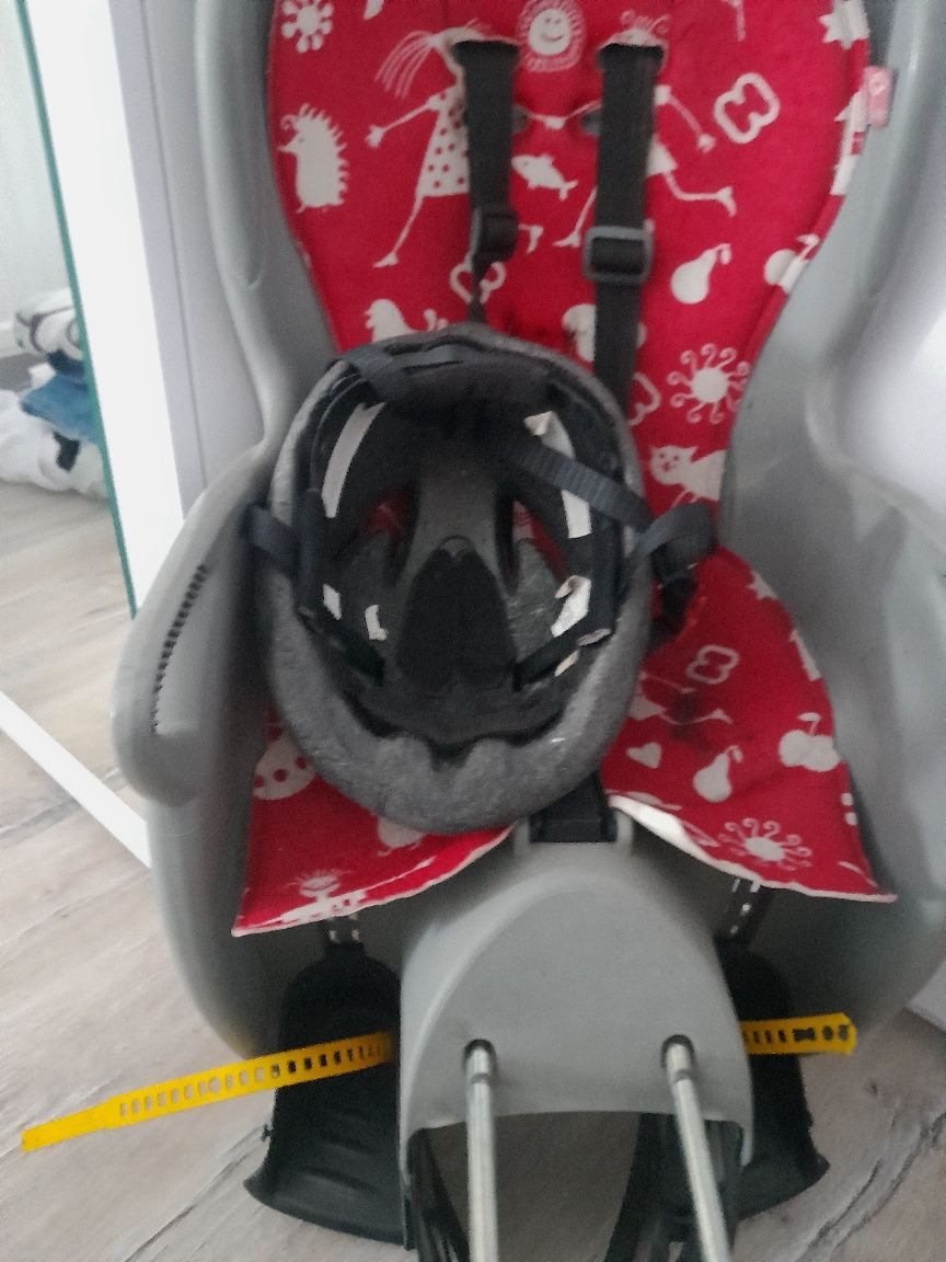 Fotelik rowerowy Hamax + kask