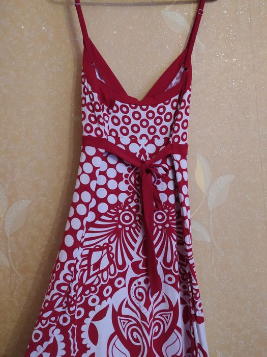 Максі сукня, червоно-біла