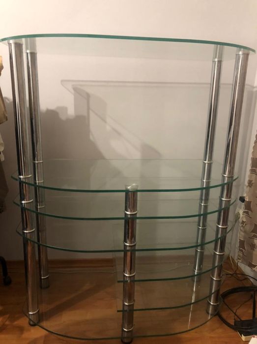 Скляна етажерка стелаж