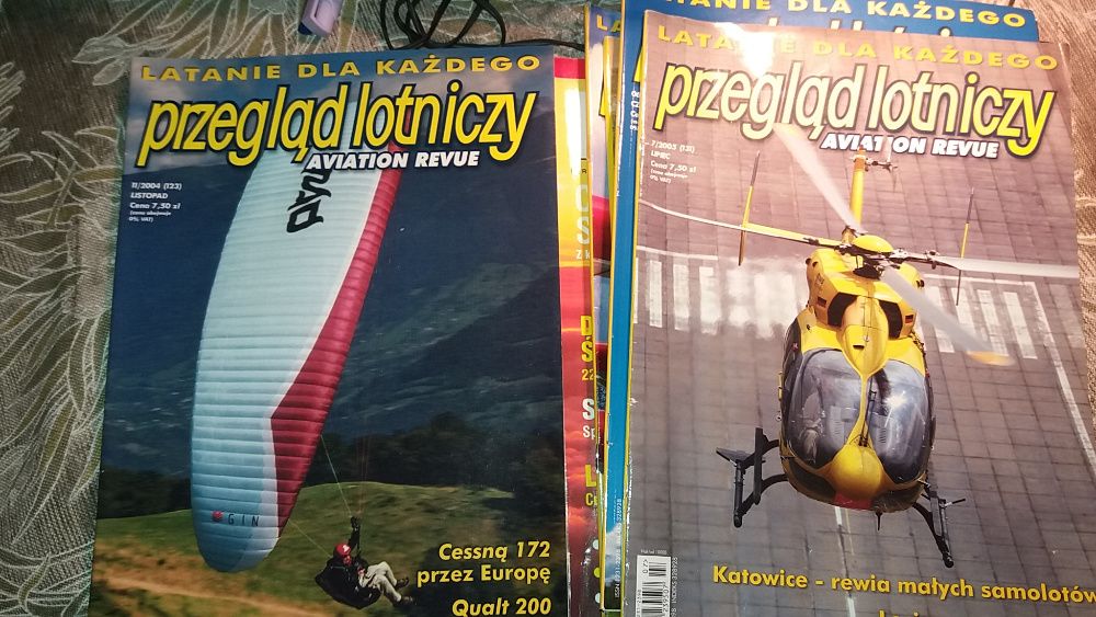 gazety przegląd lotniczy , pilot club i ulotki