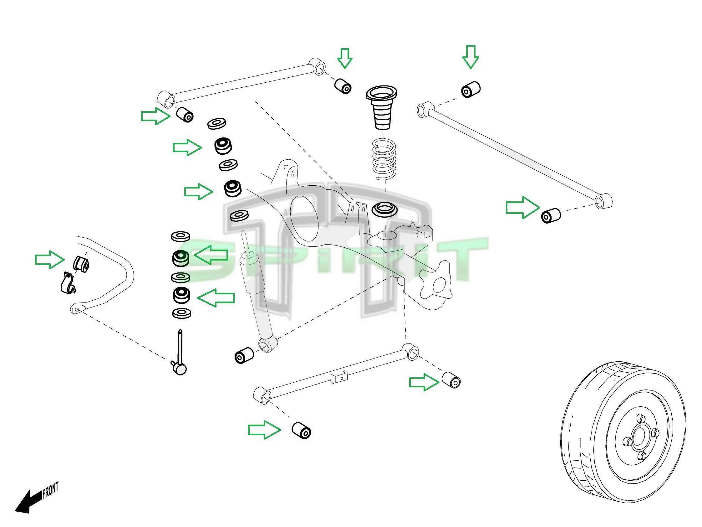 Kit de casquilhos em poliuretano LAND CRUISER J12