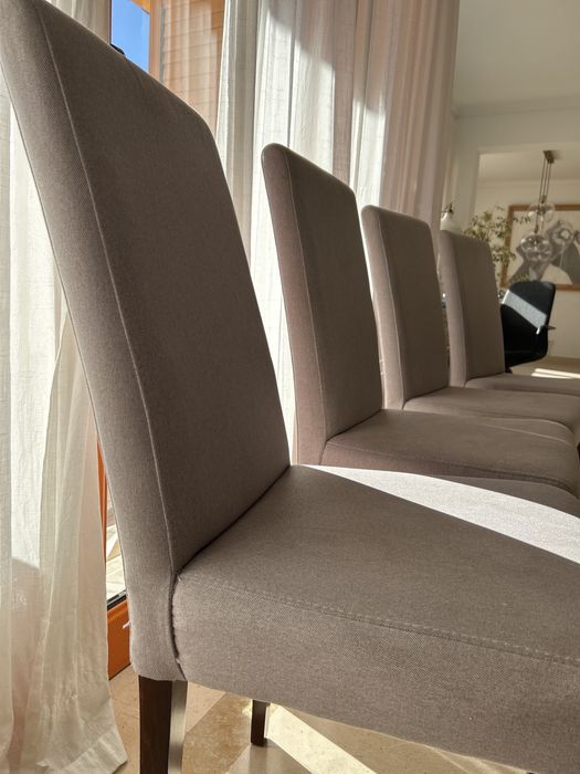 Cadeiras de mesa em tecido beje 8&80