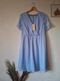 Letnia sukienka M Blendshe kopertowa baby blue retro