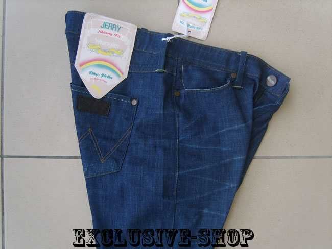 Jeansy damskie , spodnie granatowe Wrangler Jerry , W28 L32 pas 76 cm