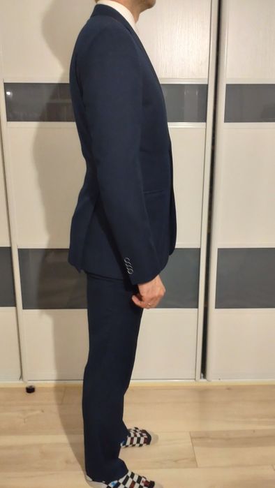 Garnitur granatowy jak nowy Dino Salvani 176/96/84