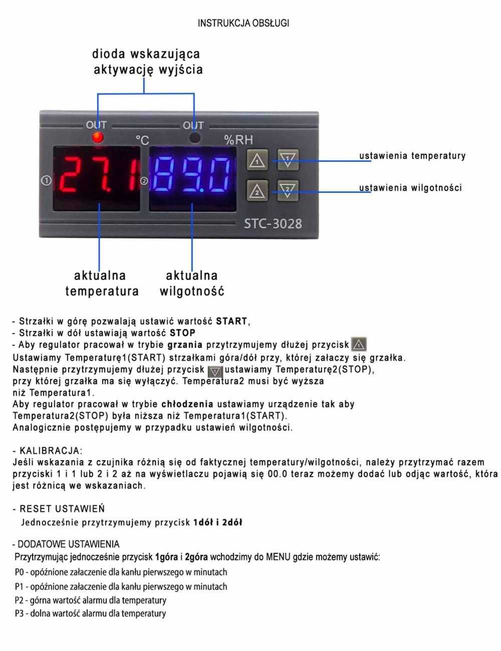 *Termohigrometr -Termostat REGUL TEMP I WILGOTNOŚCI  STC-3028 / 230V