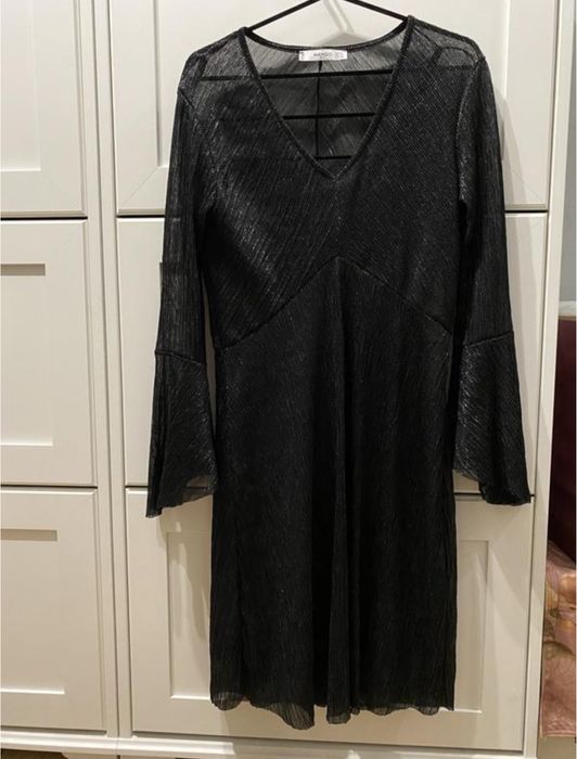 Mango сукня міні коктейльна з люрексовою ниткою