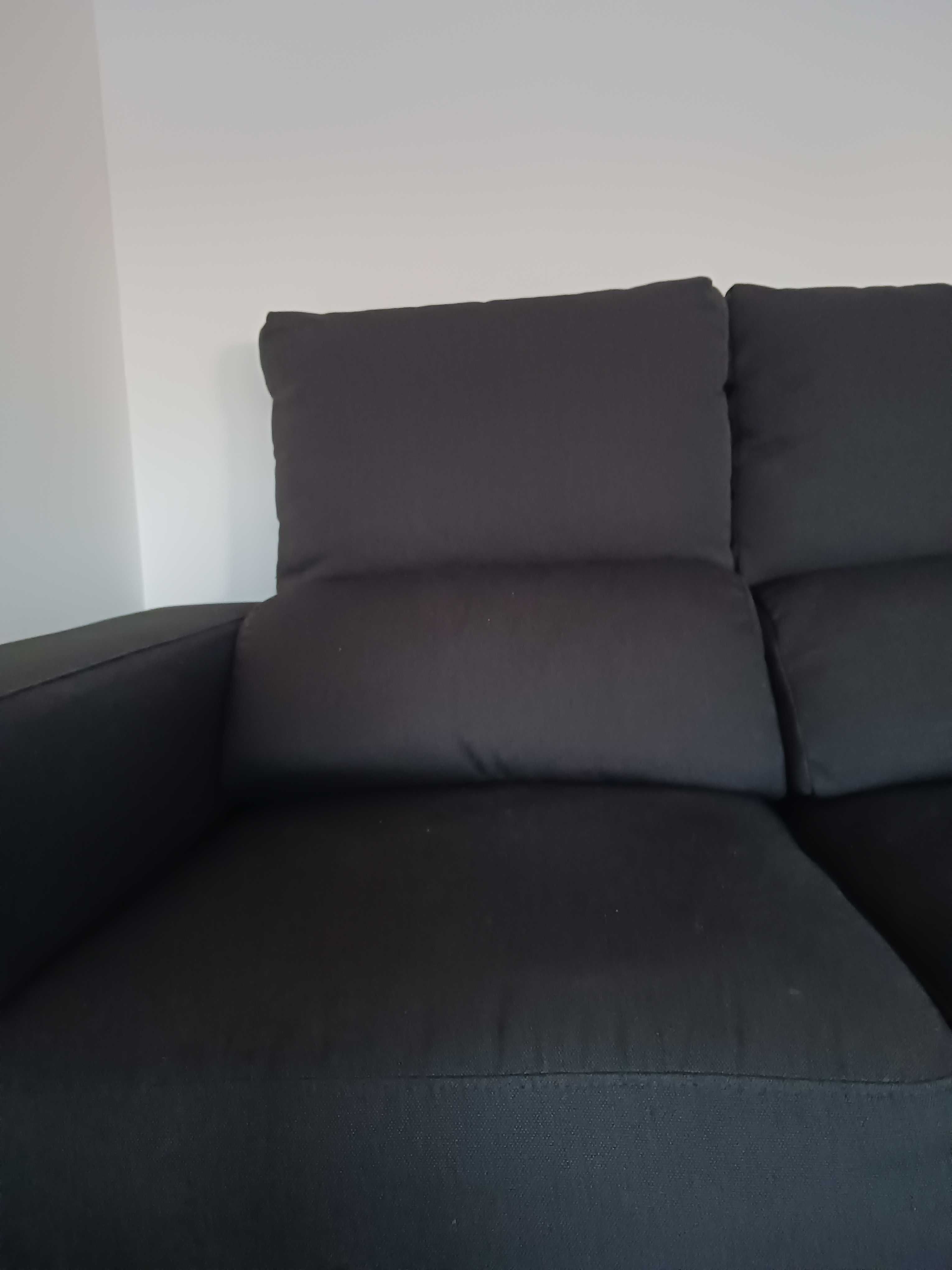 sofa chaise longue em tecido preto