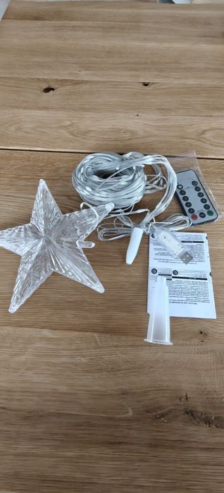 Oświetlenie choinki białe LED USB