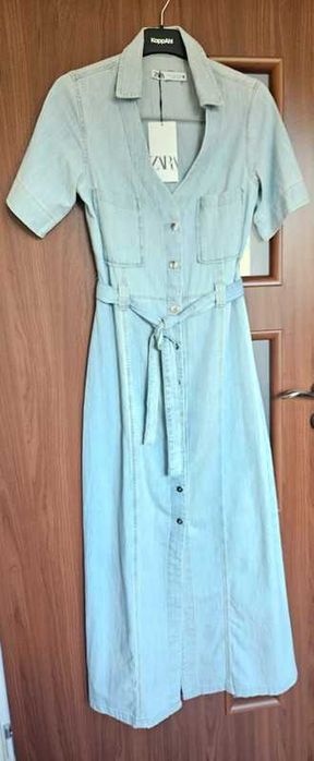 Zara sukienka r. M nowa maxi jeansowa vintage retro unikat