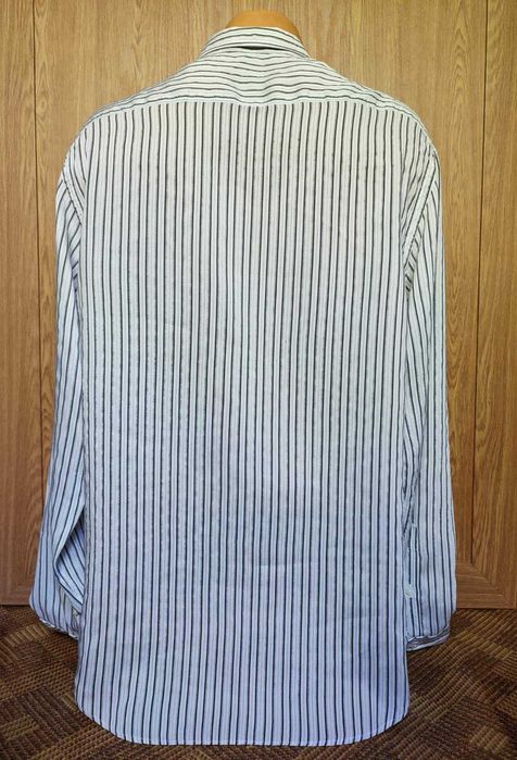 шелковая рубашка в полоску шёлк+вискоза+хлопок armani collezioni / 48р