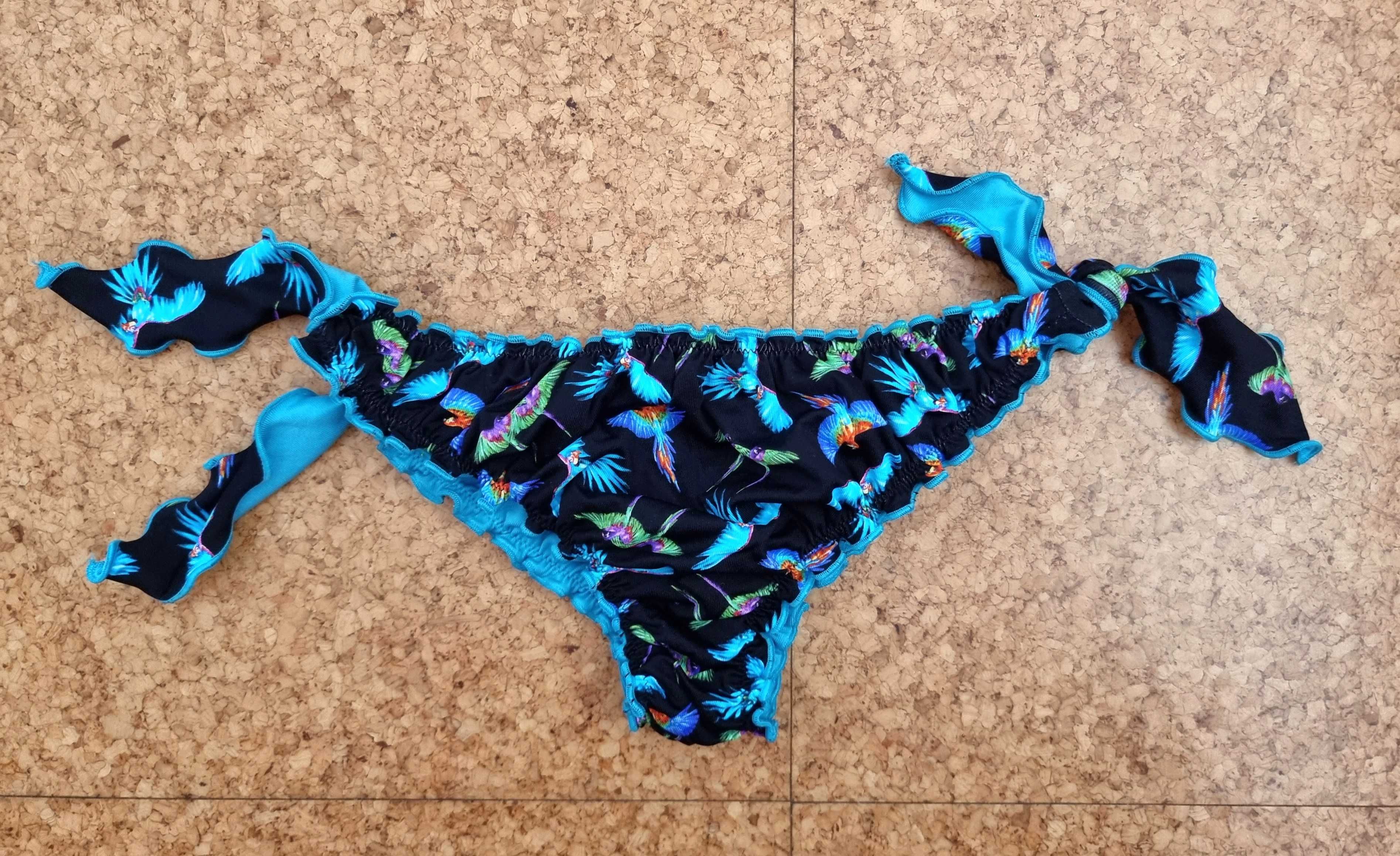 Parte de baixo de bikini com padrão pássaros Calzedonia XS - novo