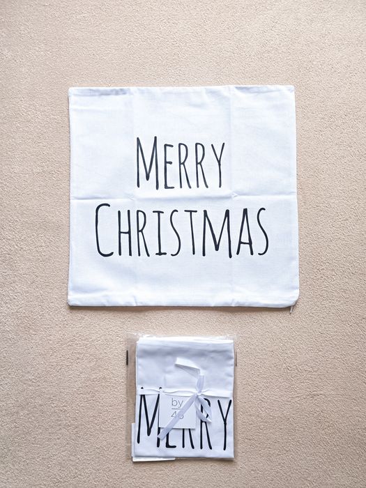 Komplet 2 Poszewka Westwing Merry  white zestaw święta na poduszkę