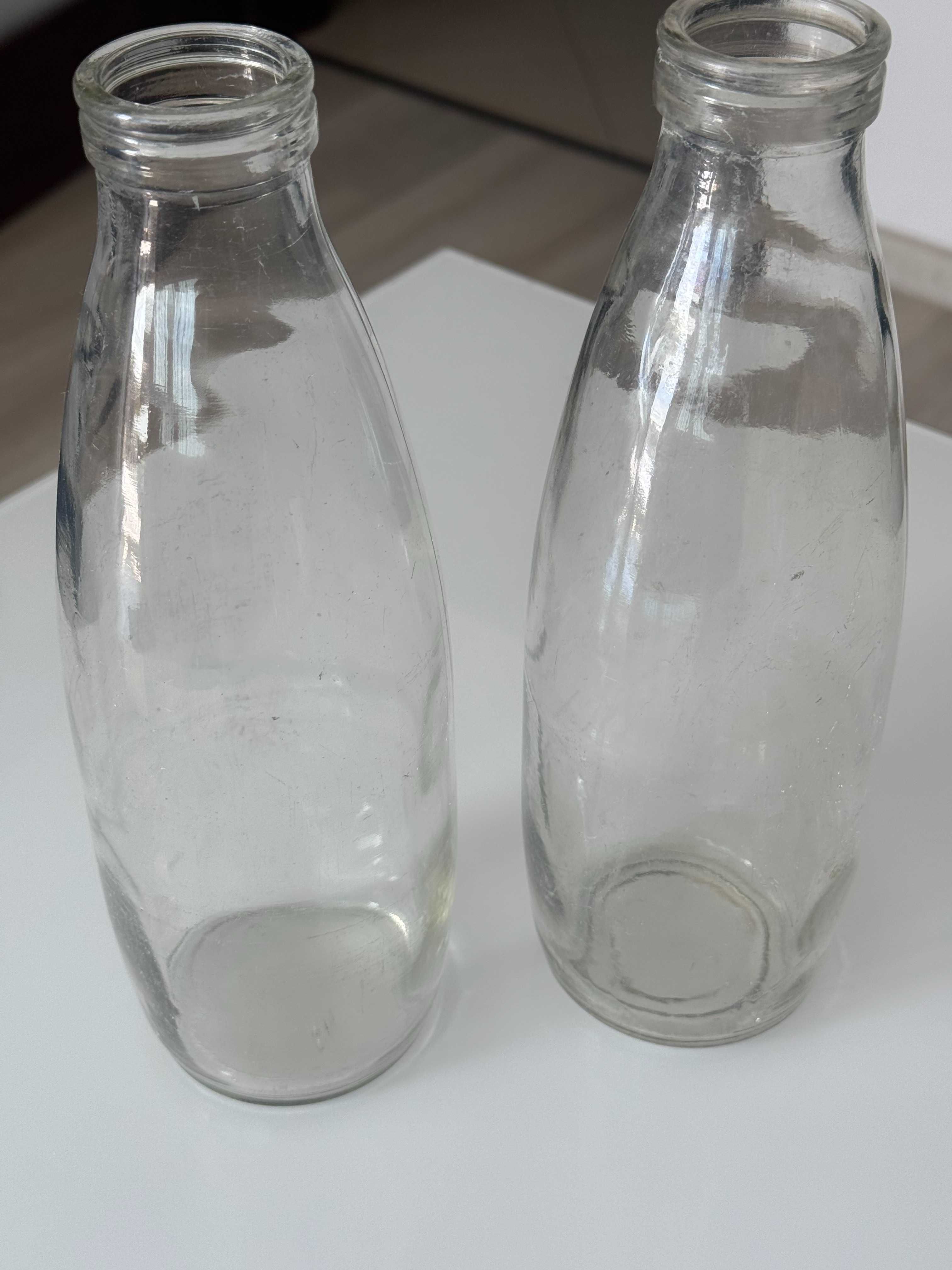 Butelka szklana po mleku, śmietanie oryginał PRL