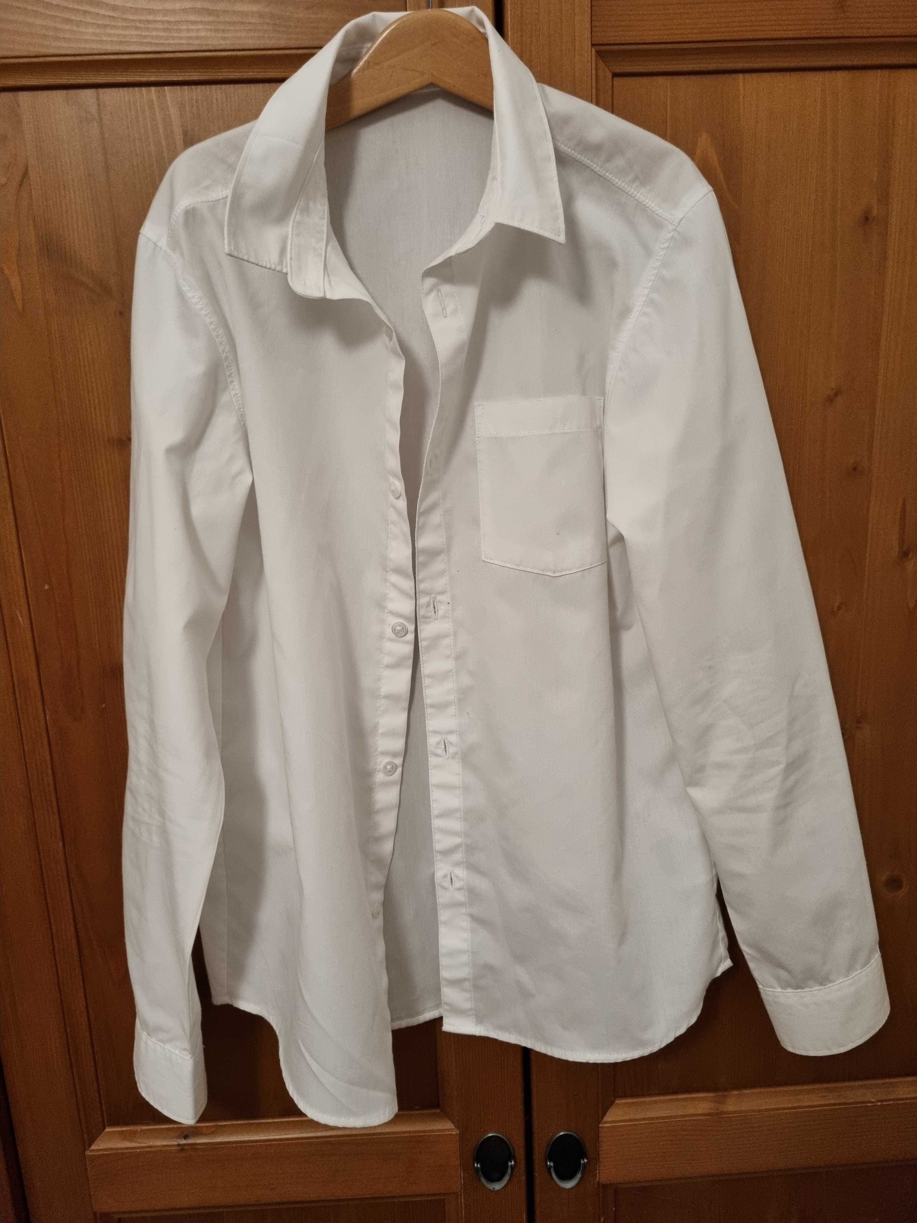 Biała koszula HM na 152 cm założona kilka razy