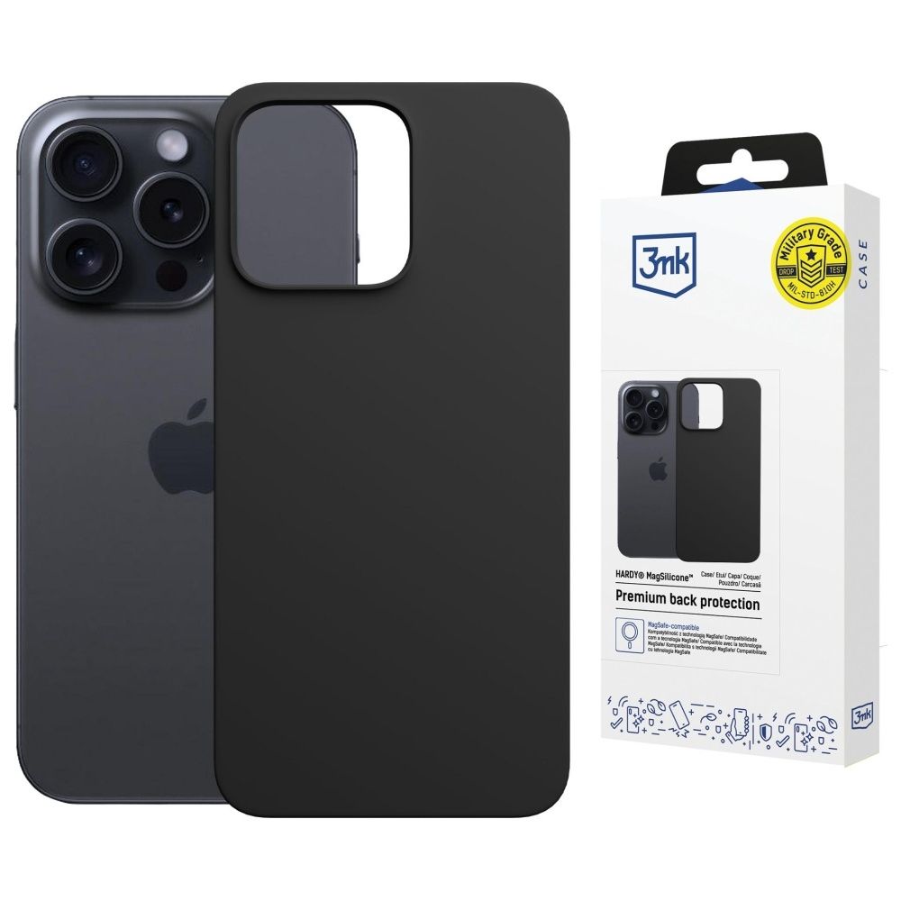 Etui 3Mk Hardy Magsilicone Do Apple      Iphone 15 Pro Grafitowy
