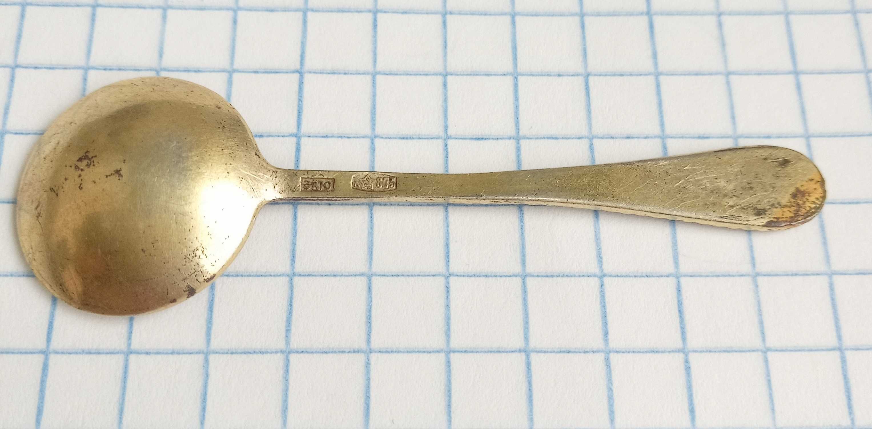 Маленька ложечка ложка для спецій, срібло 875 проба, з емалями СССР