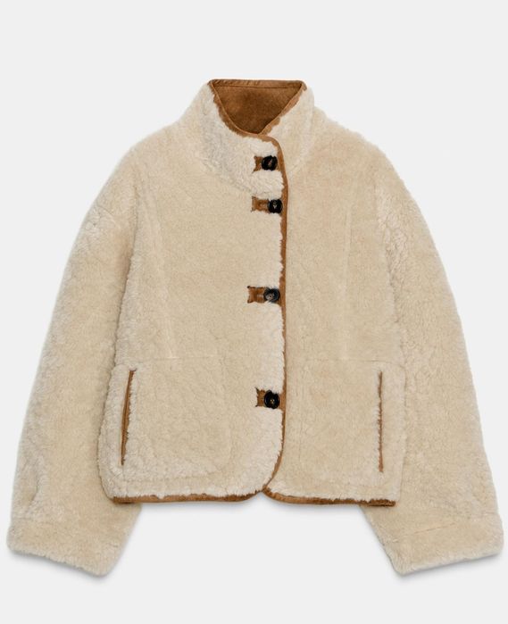 Zara трендова двостороння дублянка , нова колекція