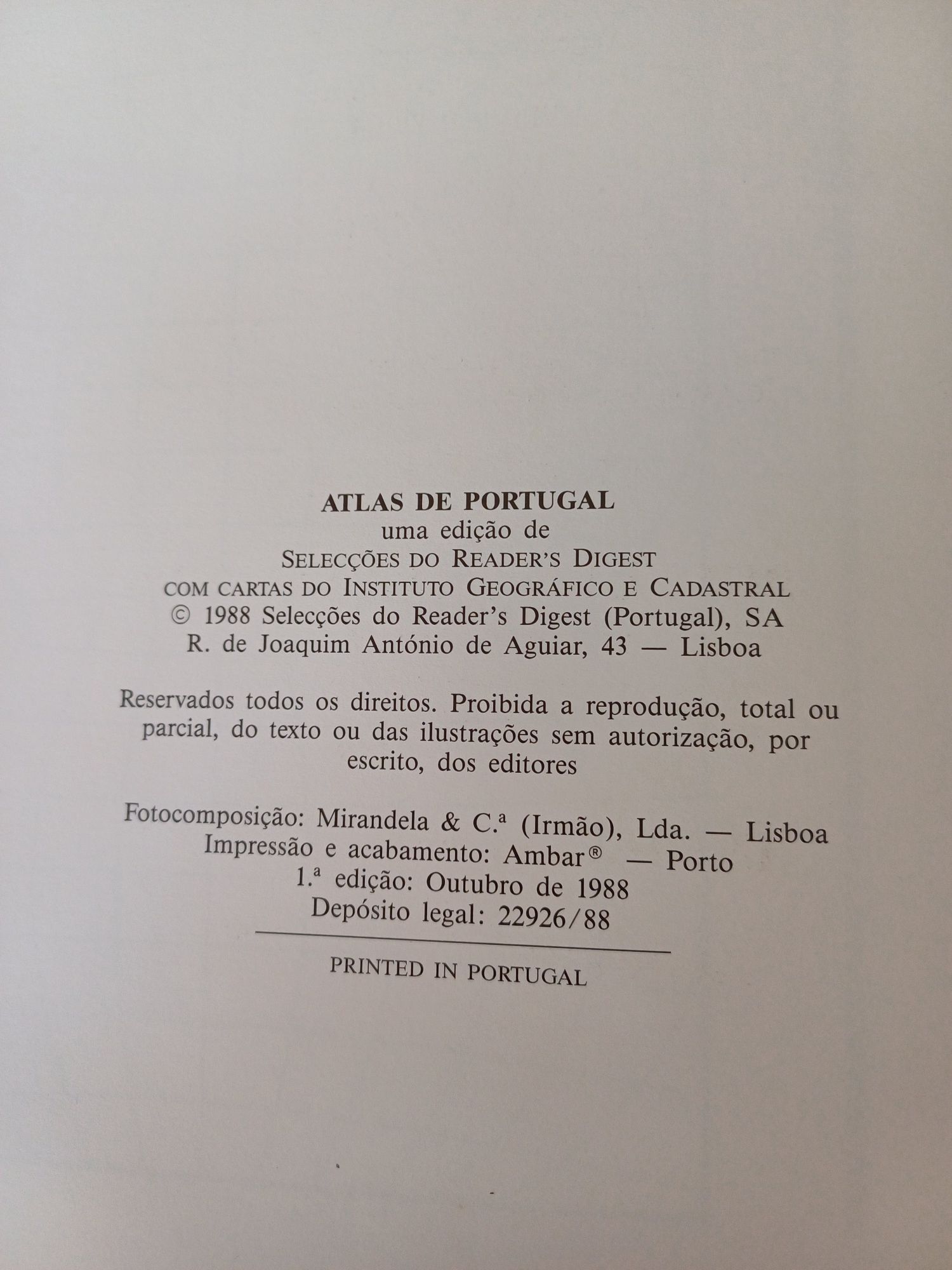 Atlas de Portugal (1a edição 1988)